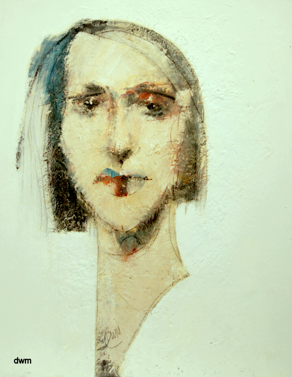 Painting of a woman's face by visual artist Derek Wilfred Menary 2020-2022